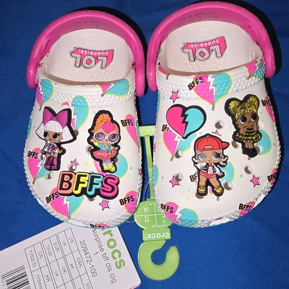 CROCS LOL Doll Pink and White Playful Clogs - Picture 1 of 8